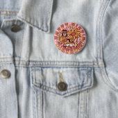 Hippie Retro  Kleuren Verjaardag Ronde Button 5,7 Cm (In situ)