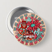 Hippie Retro  Kleuren Verjaardag Ronde Button 7,6 Cm (Voorkant /achterkant)