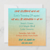 Hippie Retro  Kleuren Verjaardag Uitnodigen Kaart (Achterkant)