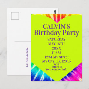 Hippie Retro Kleurrijke Vibe Neon Verjaardag Briefkaart