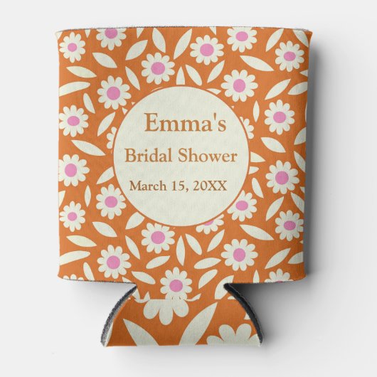 Hippie Retro Madeliefjes Bruiloft Feest   Blikjeskoeler (Voorkant)