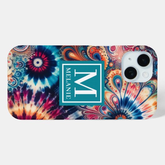 Hippie Retro Stropdas-kleurstof monogram Case-Mate iPhone Case (Achterkant (horizontaal))