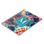 Hippie Retro Stropdas-kleurstof monogram Notitieboek (Linkerzijde)