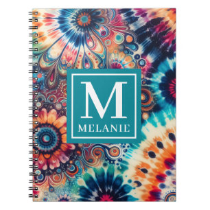 Hippie Retro Stropdas-kleurstof monogram Notitieboek
