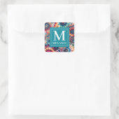 Hippie Retro Stropdas-kleurstof monogram Vierkante Sticker (Tas)