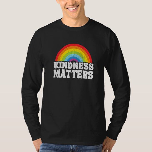 Hippie Retro Teacher Anti Bullying Rainbow Kindnes T-shirt (Voorkant)