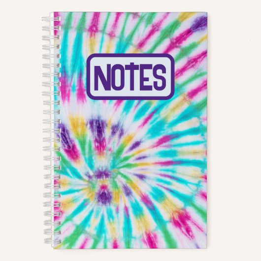 Hippie Retro Tie Dye Notitieboek (Voorkant)