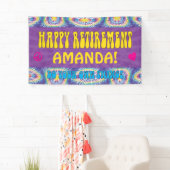 Hippie Retro Tie Dye Retirement Party Spandoek (Insitu)