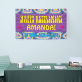 Hippie Retro Tie Dye Retirement Party Spandoek (Beurs)