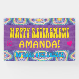 Hippie Retro Tie Dye Retirement Party Spandoek