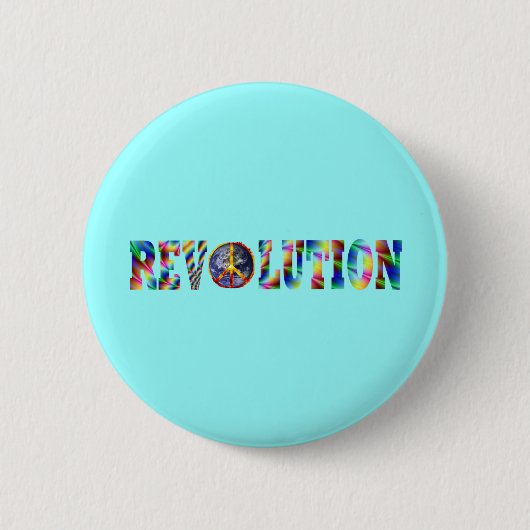 Hippie Revolutie Ronde Button 5,7 Cm (Voorkant)