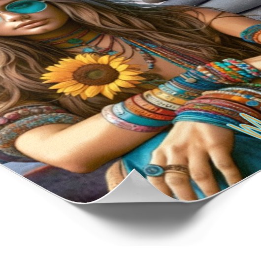 HIPPIE RICHT ZICH OP HET GOEDE POSTER (Hoek)