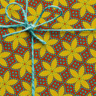 Hippie Rood Blauw Geel Groen Etnisch Trippy Bloemm Cadeaupapier