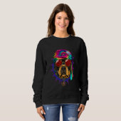 Hippie Rottweiler Tie Dye Peace Sign Psychedelic D Trui (Voorkant volledig)