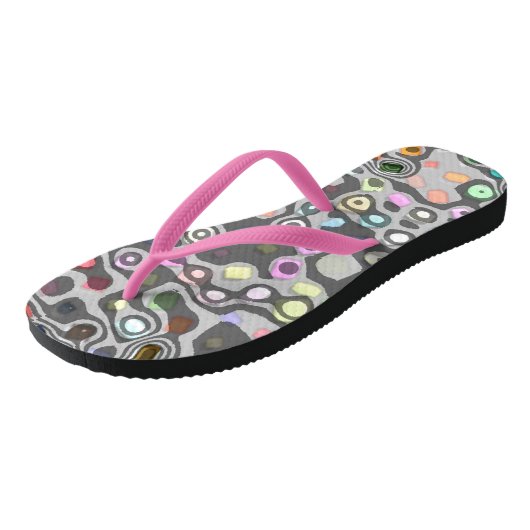 Hippie roze band teenslippers (Schuin)