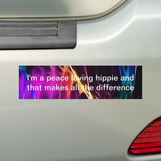 Hippie roze en paarse liefdesvrede bumpersticker (Op auto)