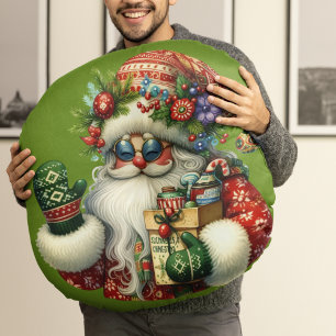 Hippie Santa Clause Ronde Kussen
