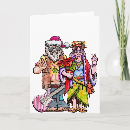 Hippie Santa Couple Kaart (Voorkant)
