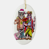 Hippie Santa Couple Keramisch Ornament (Rechts)