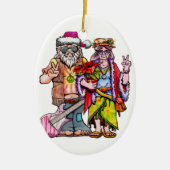Hippie Santa Couple Keramisch Ornament (Voorkant)