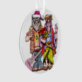 Hippie Santa Couple Ornament (voorkant)