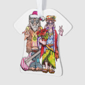 Hippie Santa Couple Ornament (voorkant)