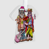 Hippie Santa Couple Ornament (voorkant)