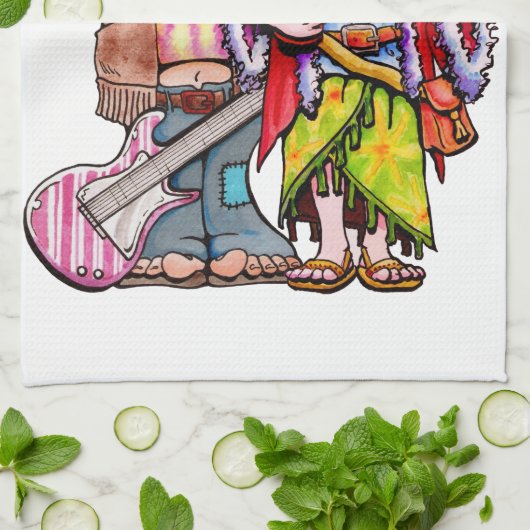 Hippie Santa Couple Theedoek (Gevouwen)