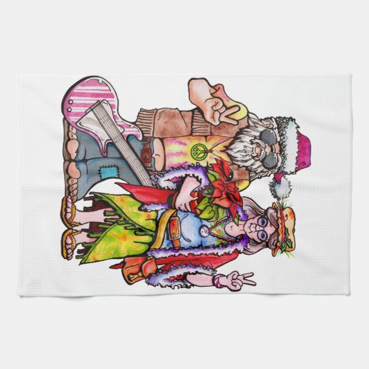 Hippie Santa Couple Theedoek (Horizontaal)