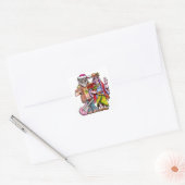 Hippie Santa Couple Vierkante Sticker (Envelop)