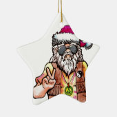Hippie Santa Keramisch Ornament (Rechts)