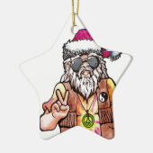 Hippie Santa Keramisch Ornament (Links)