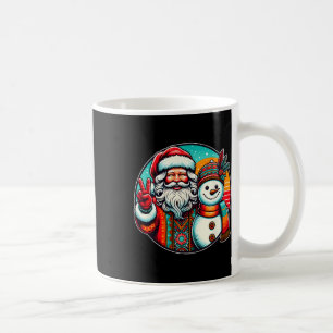 Hippie Santa Retro Sneeuwman Bohemian Kerstmis Koffiemok