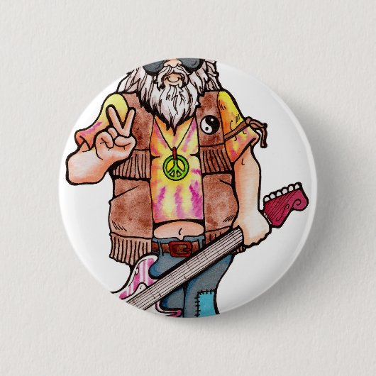 Hippie Santa Ronde Button 5,7 Cm (Voorkant)