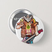 Hippie Santa Ronde Button 5,7 Cm (Voorkant /achterkant)