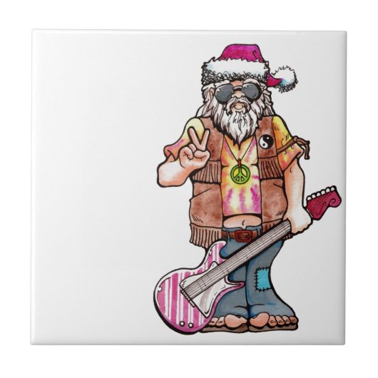 Hippie Santa Tegeltje (Voorkant)