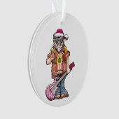 Hippie Santa zegt Cool Yule. Ornament (voorkant)