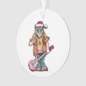 Hippie Santa zegt Cool Yule. Ornament (voorkant)