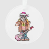 Hippie Santa zegt Cool Yule. Ornament (voorkant)
