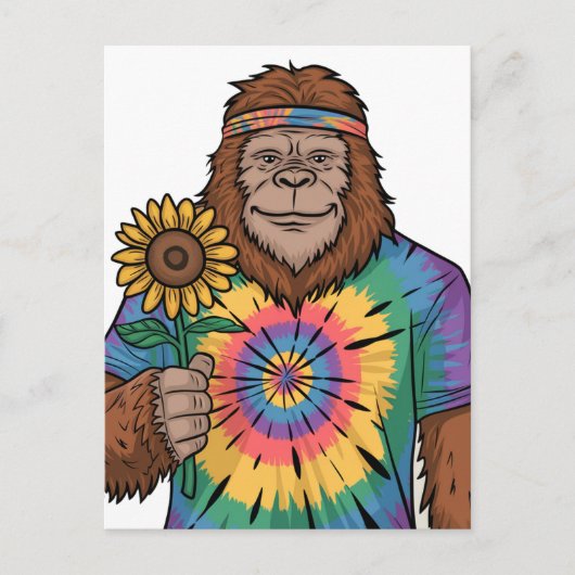Hippie Sasquatch Briefkaart (Voorkant)