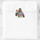Hippie Sasquatch in Tiedye met zonnebloem Vierkante Sticker (Tas)