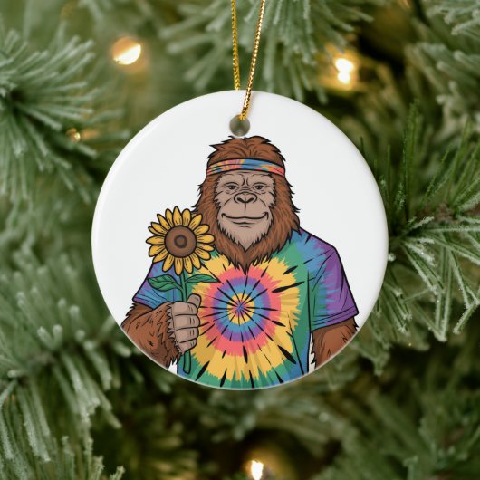 Hippie Sasquatch Keramisch Ornament (Boom)
