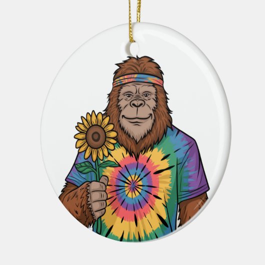 Hippie Sasquatch Keramisch Ornament (Links)
