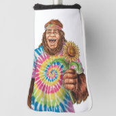 Hippie Sasquatch met zonnebloem Golfheadcover (Draai 90)