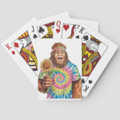 Hippie Sasquatch met zonnebloem Pokerkaarten (Achterkant)