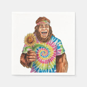 Hippie Sasquatch met zonnebloem Servet