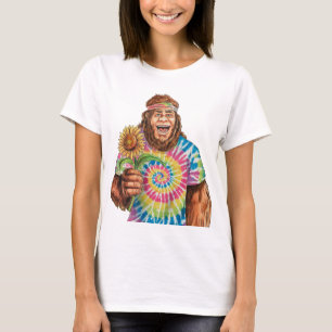 Hippie Sasquatch met zonnebloem T-shirt