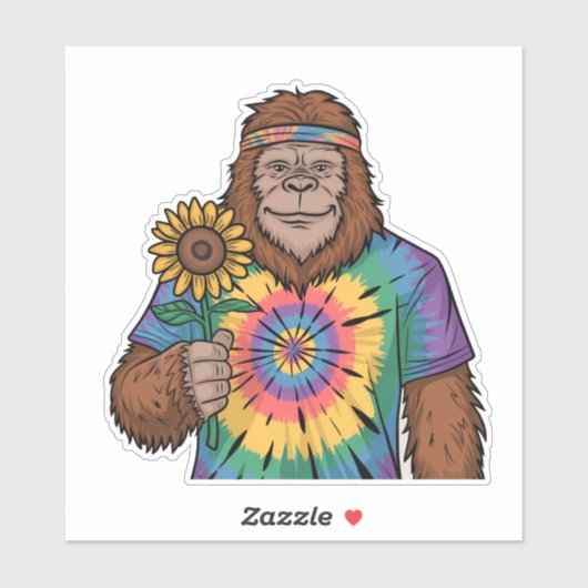 Hippie Sasquatch Sticker (Vel)