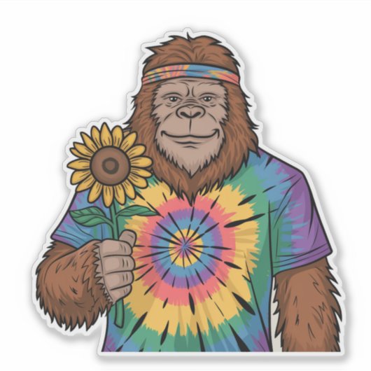 Hippie Sasquatch Sticker (Voorkant)