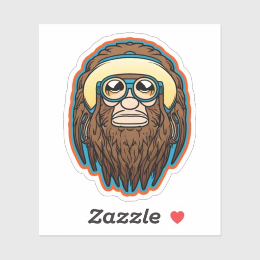 Hippie Sasquatch Vinyl Sticker (Vel)